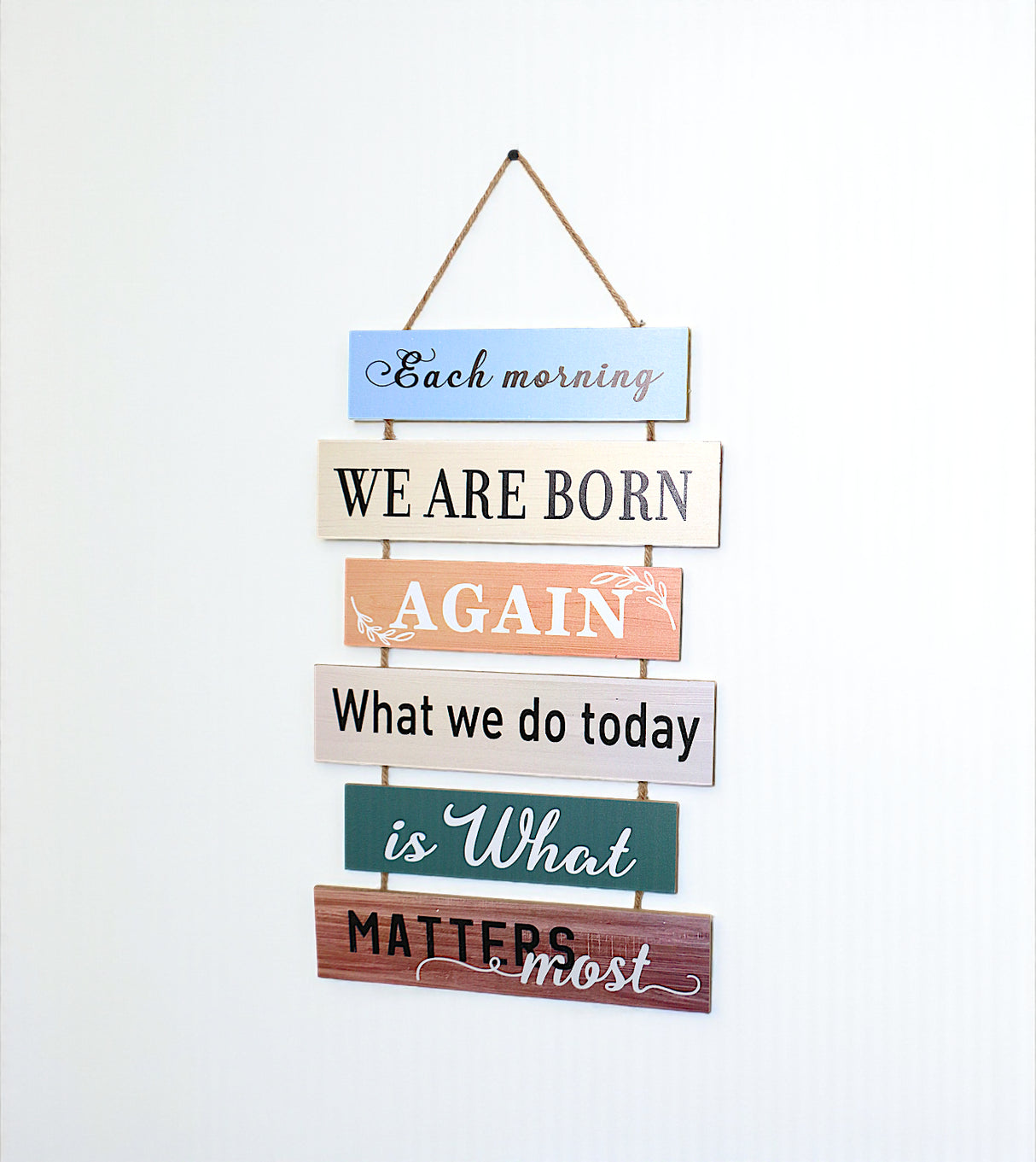 each morning quote wood wall hanging china "19x12"