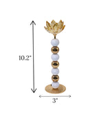 candle stand crystal flower large golden china "10.2x3"