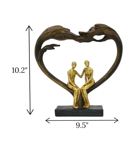 couple heart sculpture sitting on heart china 10.2x9.5