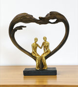 couple heart sculpture sitting on heart china 10.2x9.5