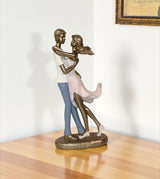 statue romantic couple dancing antique china 12x5.6