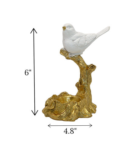 statue sparrow white with golden tree china 6x4.8