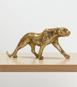 statue leopard golden china 4.7x13.6