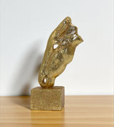 statue horse face golden small china 7.5x4