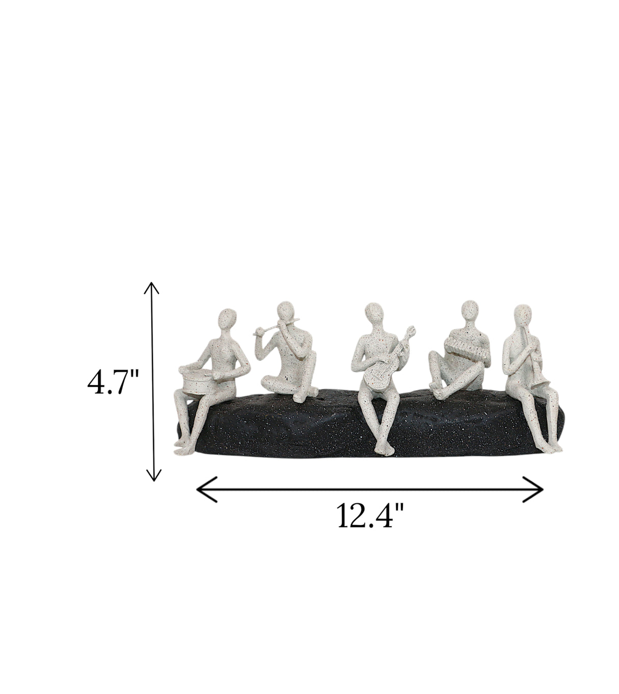 statue musicians 5s sitting on rock china 4.7x12.4