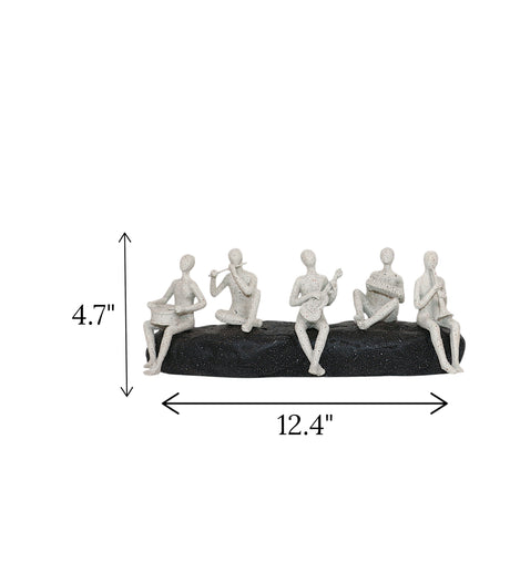 statue musicians 5s sitting on rock china 4.7x12.4