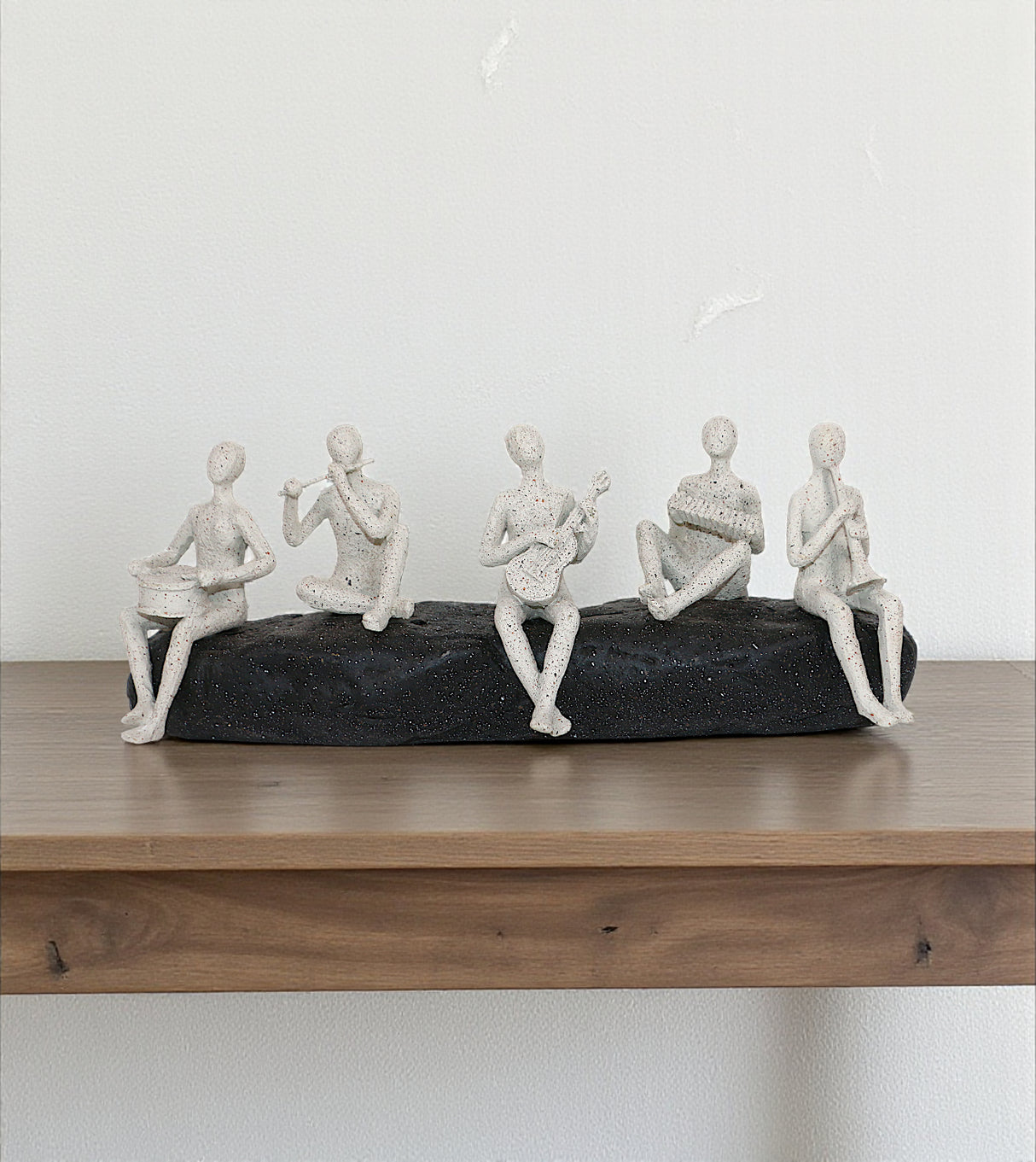 statue musicians 5s sitting on rock china 4.7x12.4