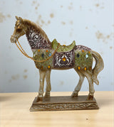 statue horse with chain standing multi small china 8.5x8.2