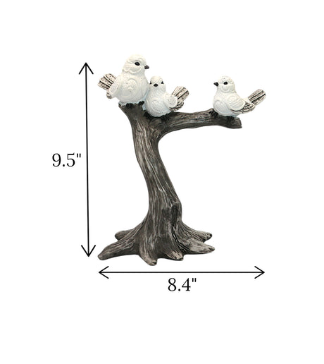 statue pigeon 3s sitting on tree white china 9.5x8.4