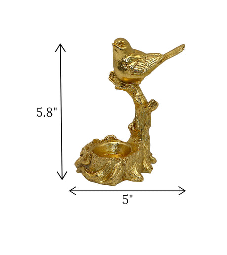 statue sparrow sit on tree golden china 5.8x5