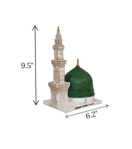 holy dome green & white china 9.5x6.2