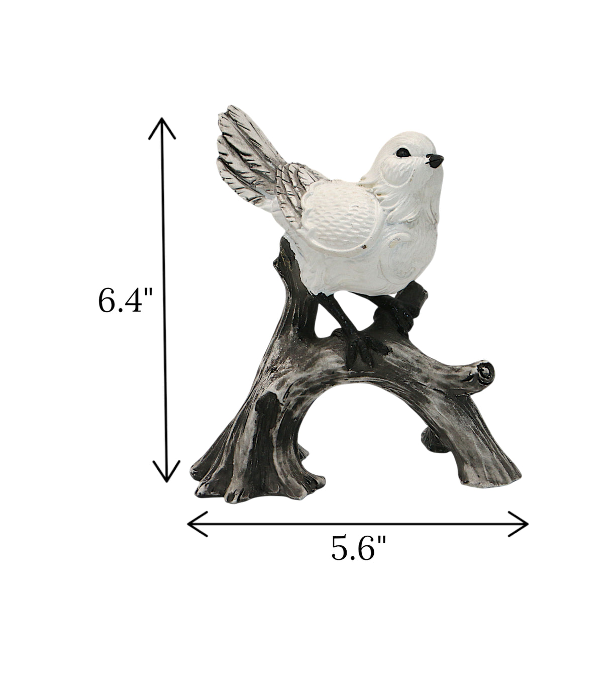 statue pegion sitting on tree white china 6.4x5.6