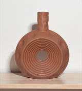 ceramic vase circle orange china 9.8x8
