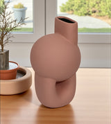 ceramic vase peach circle china 8x4.5