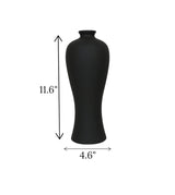 ceramic vase black china 11.6x4.6