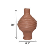 ceramic vase textured orange medium china 10x6.5