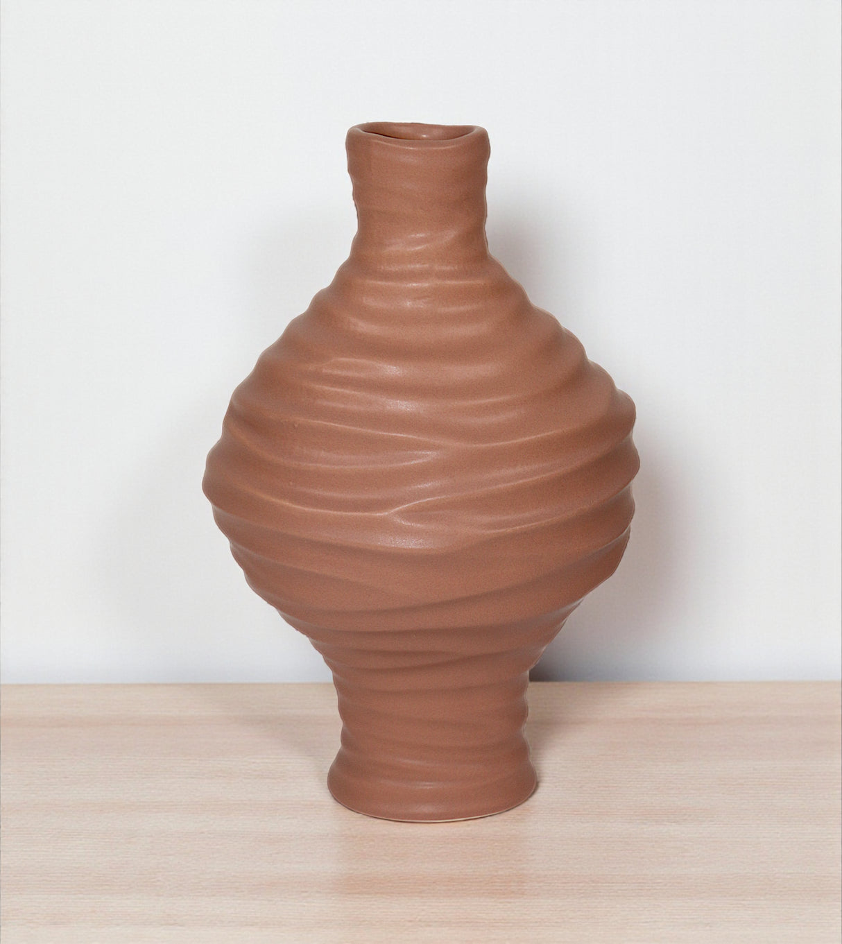 ceramic vase textured orange medium china 10x6.5
