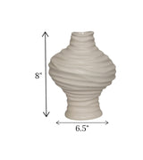 ceramic vase textured off white small china 8x6.5