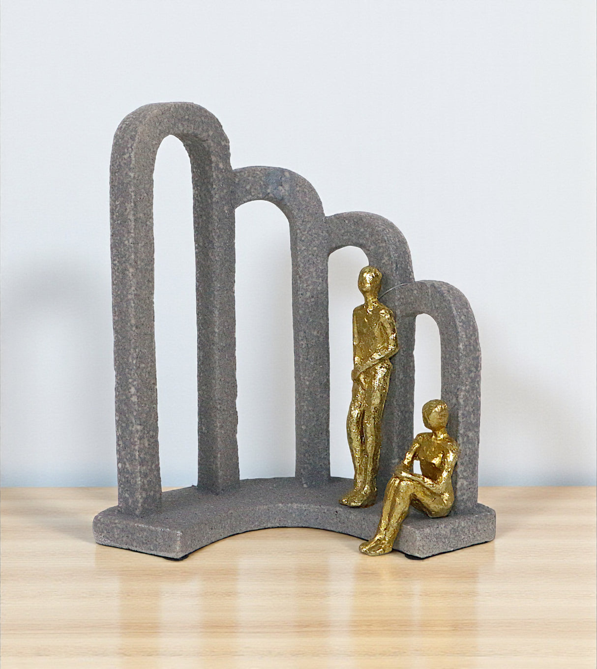 statue couple 4 pillers golden china 8.5x8