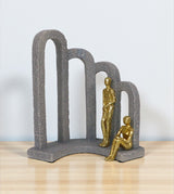 statue couple 4 pillers golden china 8.5x8