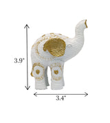 statue mini elephant sun up white & golden china 3.9x3.4