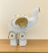 statue mini elephant sun up white & golden china 3.9x3.4