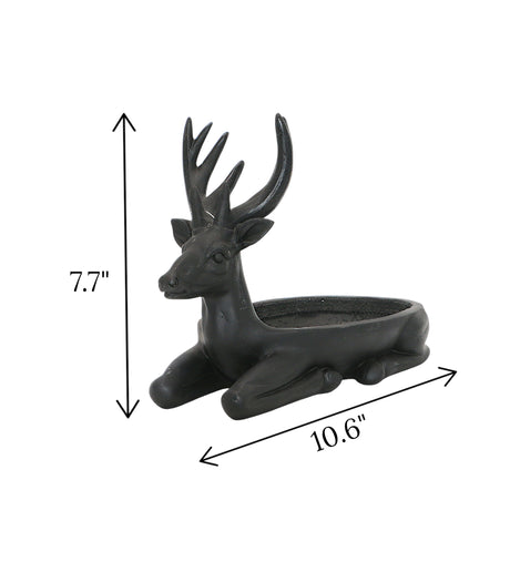statue swamp deer organizer black china 7.7x10.6