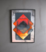 wall painting 3d rectangle with square abstract pattern china "27.5x20"