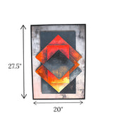 wall painting 3d rectangle with square abstract pattern china "27.5x20"
