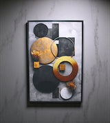 wall painting 3d circle yellow china "24x15.5"