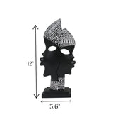 african lady mask black & white china 12x5.6