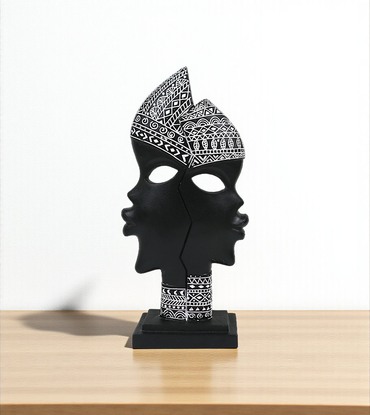 african lady mask black & white china 12x5.6