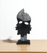 african lady mask black & white china 12x5.6