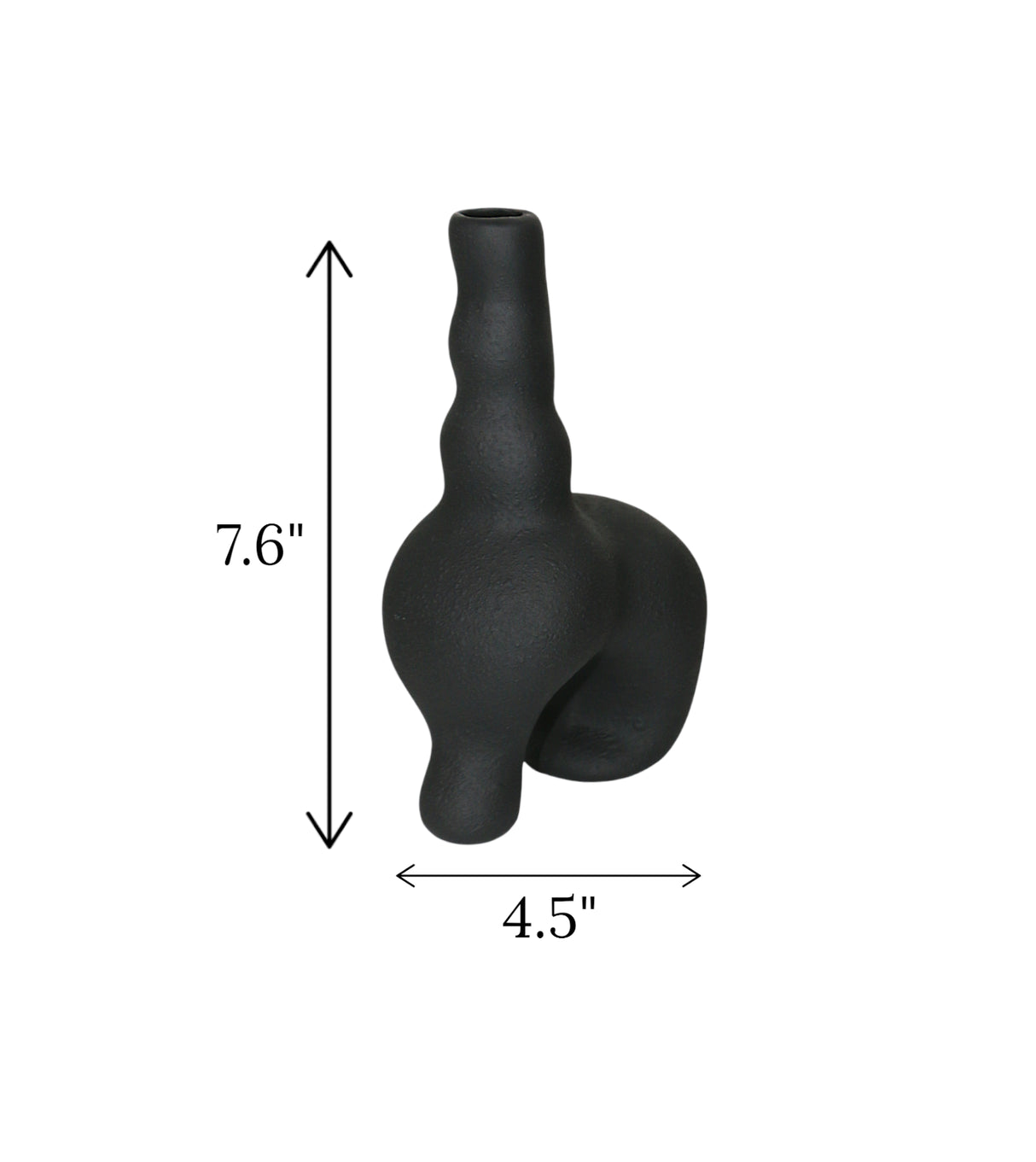 creative ceramic vase black small china 7.6x4.5