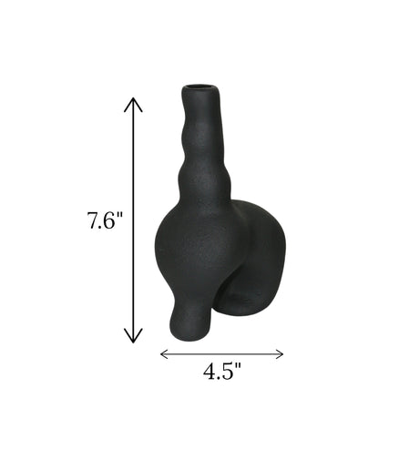 creative ceramic vase black small china 7.6x4.5
