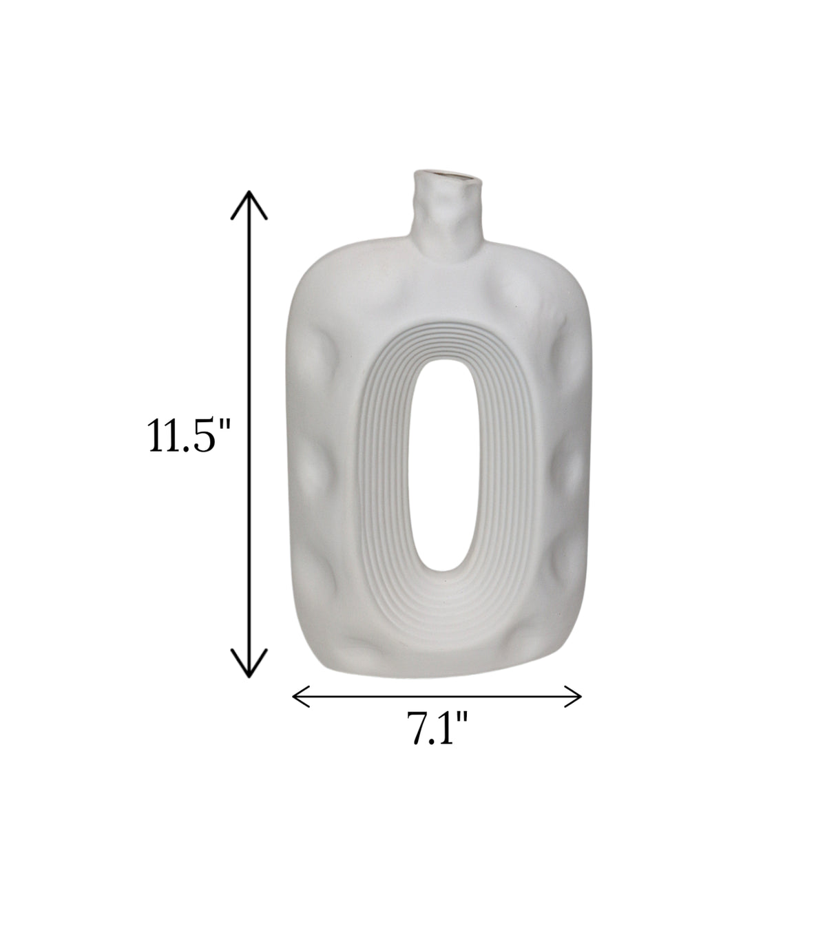 ceramic vase oval white china 11.6x7.1