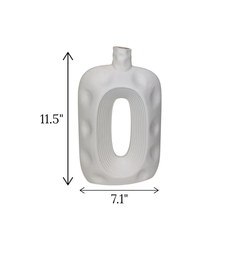 ceramic vase oval white china 11.6x7.1
