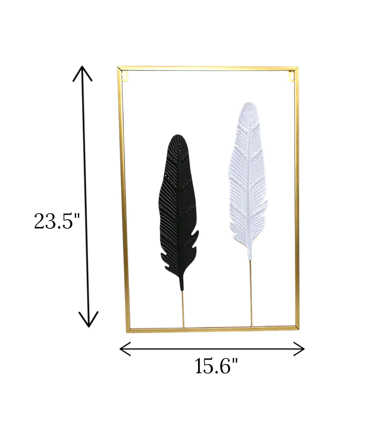 metal wall hanging golden 2 leaf china 23.5x15.6