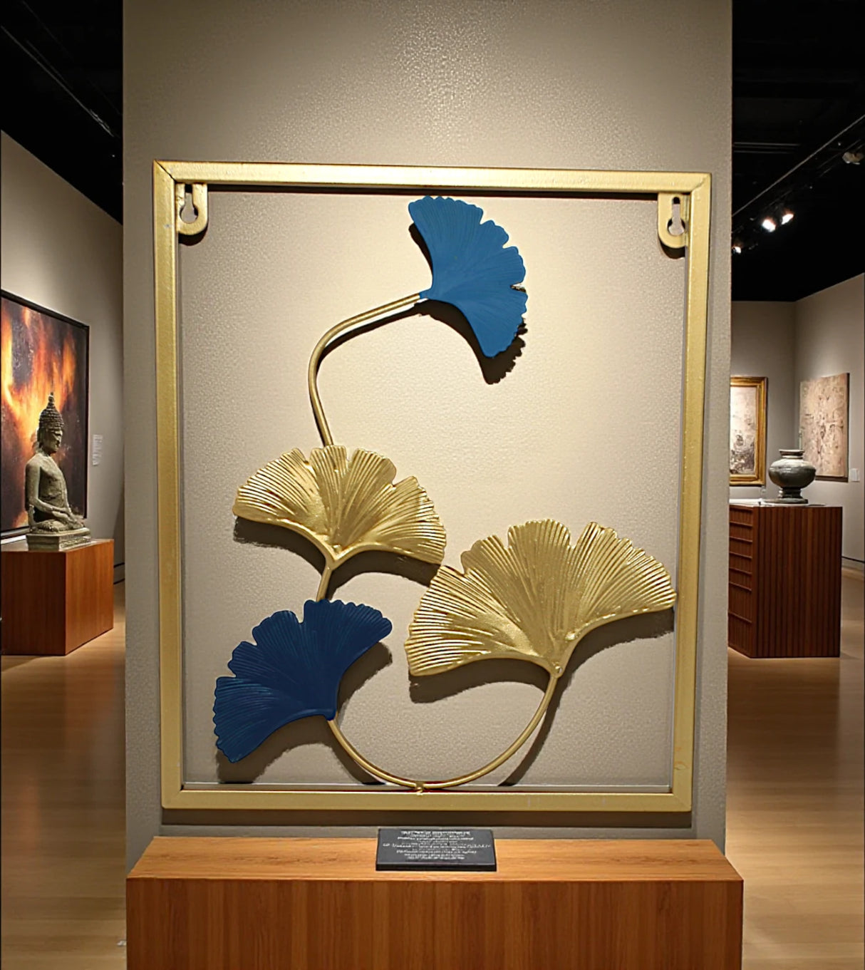 metal wall hanging small 4 leaf china 11.9x9.9