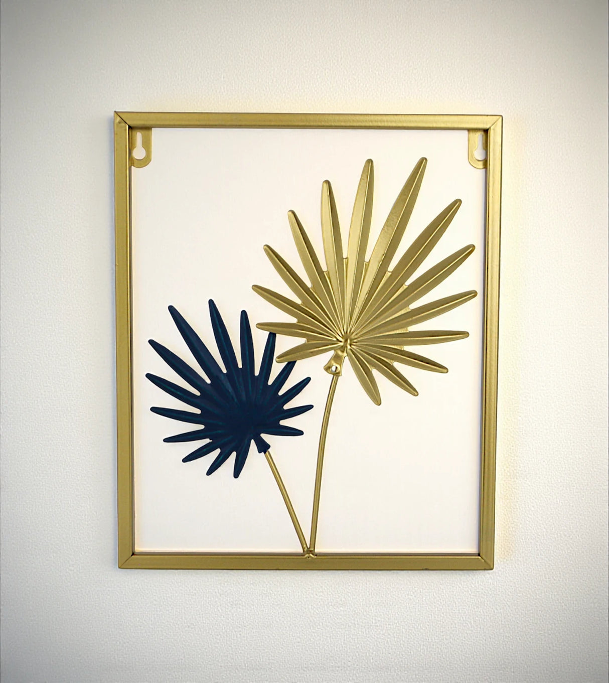 metal wall hanging small 2 leaf china 11.7x9.9