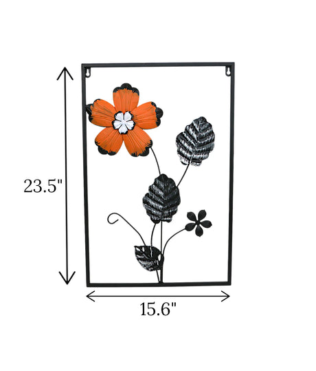 metal wall hanging leaf & flower china 23.5x15.6