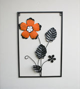 metal wall hanging leaf & flower china 23.5x15.6