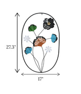 metal wall hanging oval 4 leaf & flower china 27.3x17