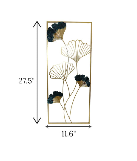 metal wall hanging rectangle 5 leaf china 27.5x11.6