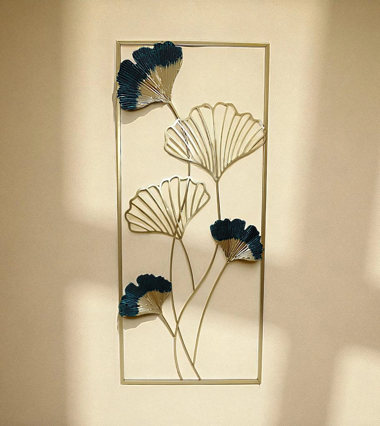metal wall hanging rectangle 5 leaf china 27.5x11.6