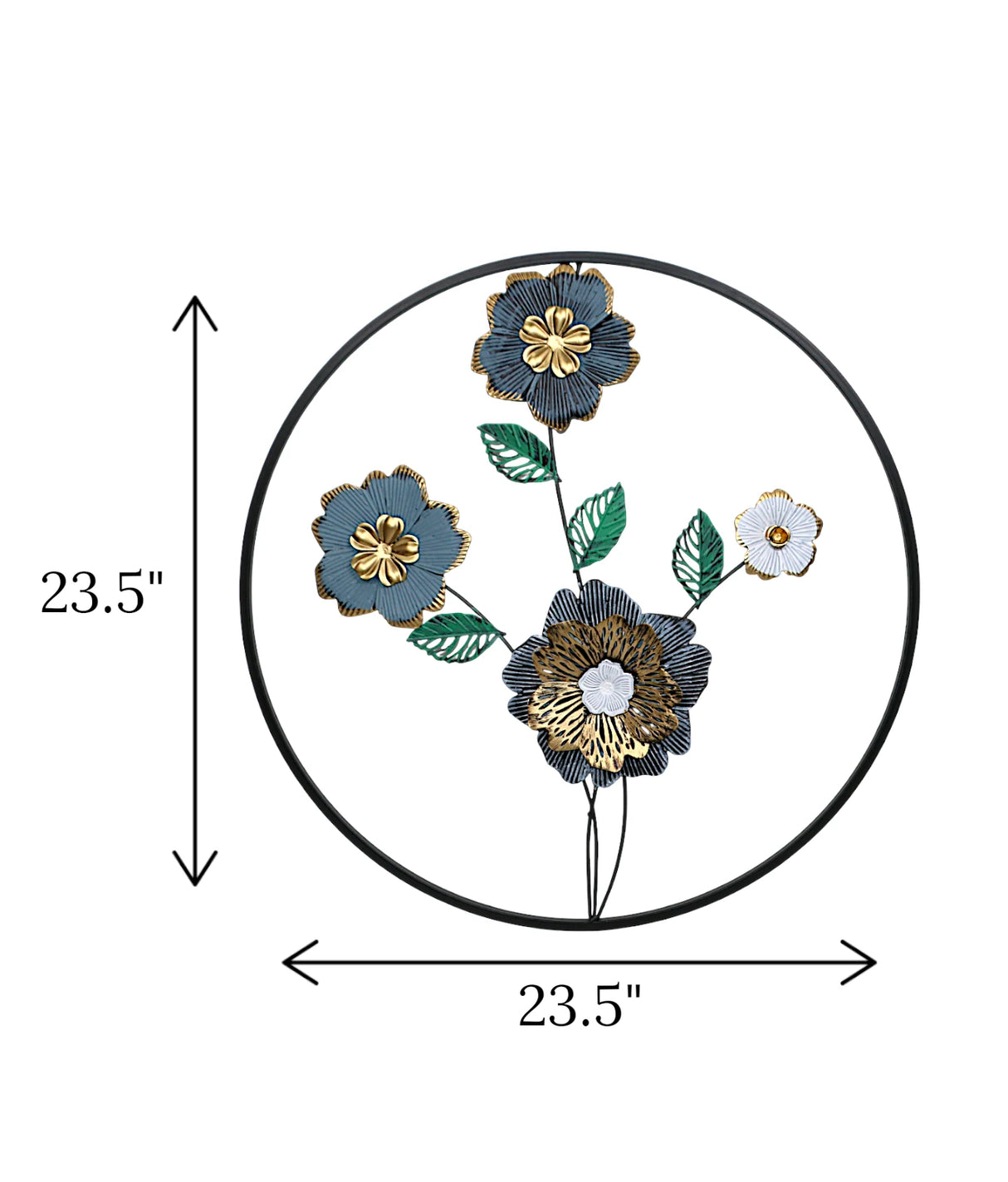 metal wall hanging round large china 23.5x23.5