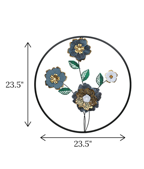 metal wall hanging round large china 23.5x23.5