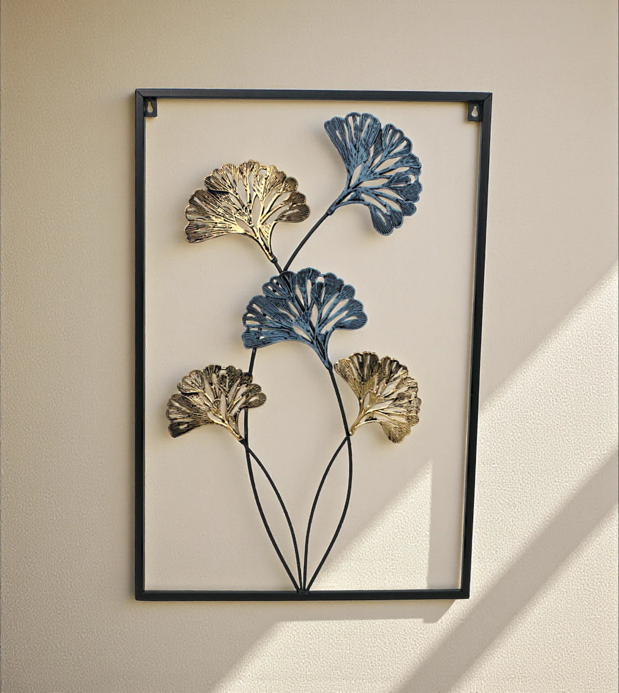 metal wall hanging rectangle 5 leaves china 23.5x15.6