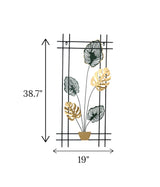 metal wall hanging rectangle 5 leaves china 38.7x19