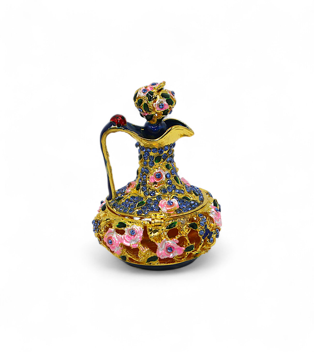 decorative metal tea pot blue china "3.5x2.8"